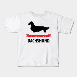 I Love My Longhaired Dachshund Kids T-Shirt